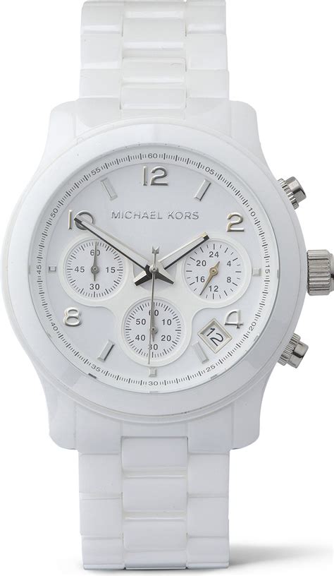 michael kors white ceramic runway watch|michael kors waterproof watch.